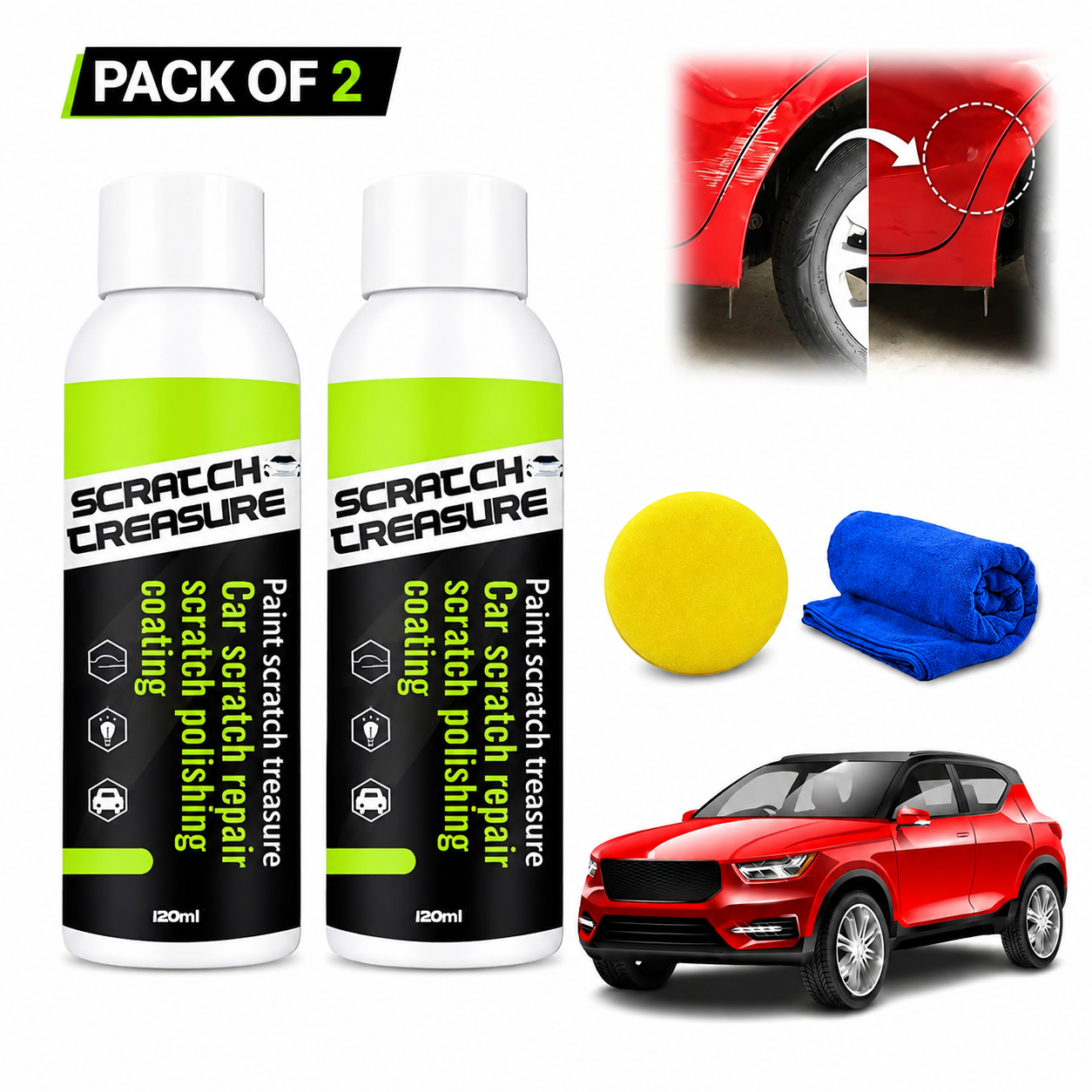 Scratch Creasure Car Scratch Remover pack of 2