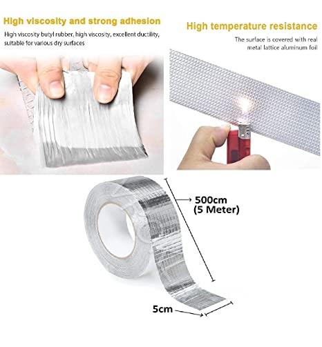 Leakage Repair Waterproof Foil Tape- Aluminium Foil Waterproof Sealan Tape for Repair(5cmx5m)