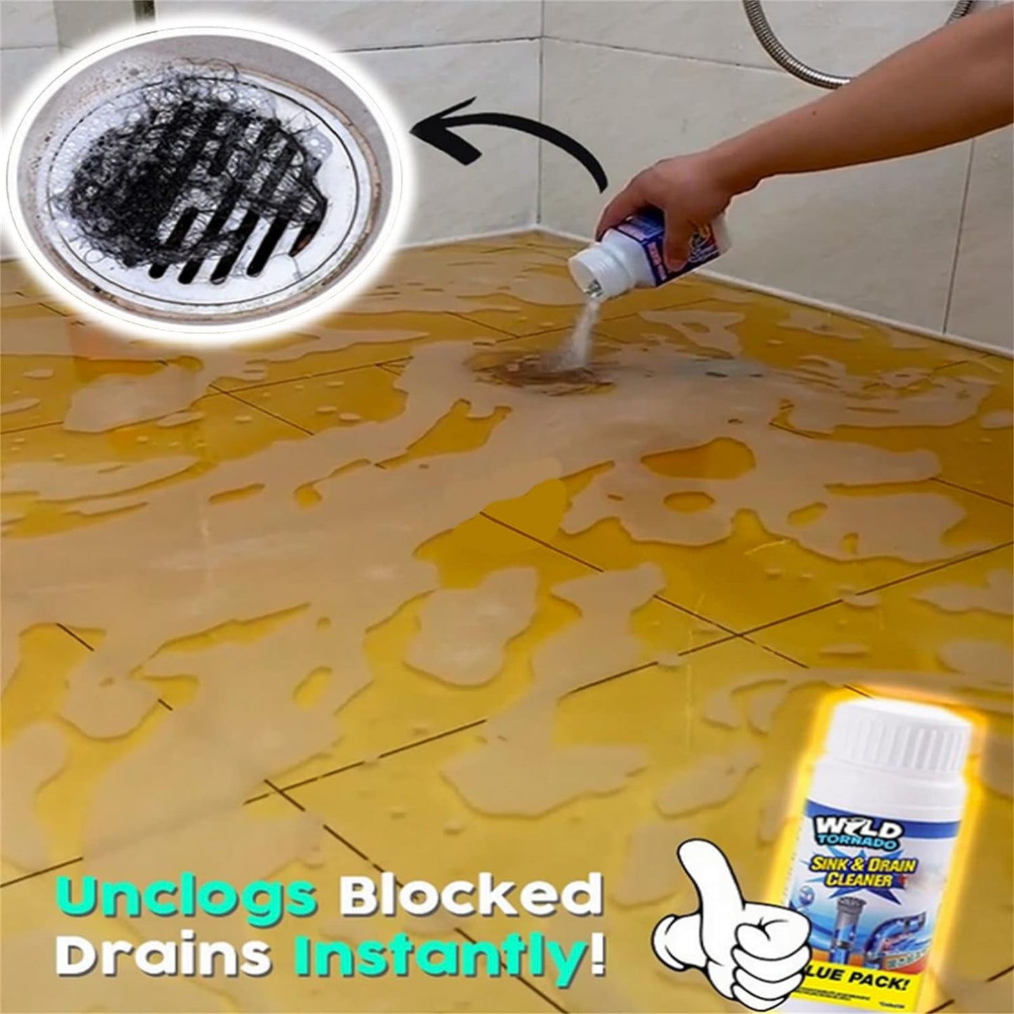 Powerful Sink And Drain Cleaner Portable Powder Cleaning Tool Super Clog Remover Chemical Powder Agent For Kitchen Toilet Pipe Dredging (110 Gm)